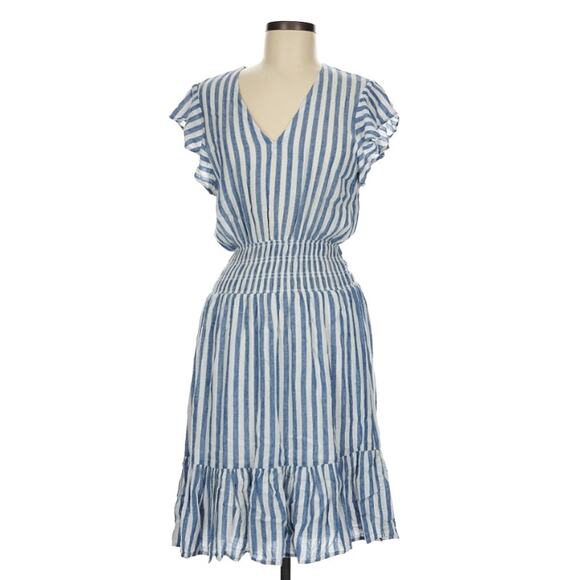 Rails Casual Dress NEW Small Blue White Short Sleeve Elastic Waist Casual Summer - Picture 1 of 3
